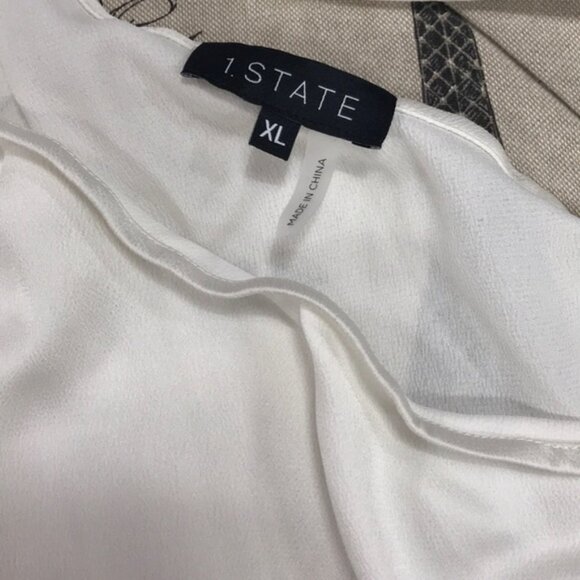 Women's 1.State Tie Neck One-Shoulder Top - Picture 5 of 6